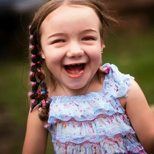 Prompt: a little girl looking ecstatic