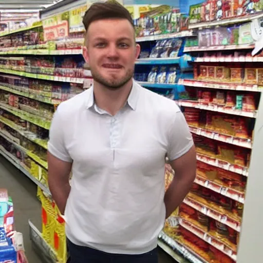 Image similar to austin from homescapes lost in tesco can't find his mum