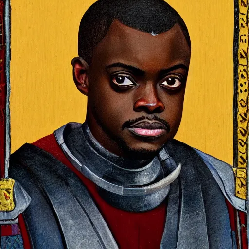 Prompt: daniel kaluuya, medieval painting