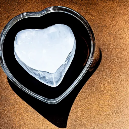 Image similar to photo of an ice cube in the shape of a heart