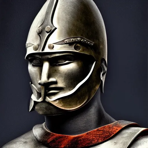 Image similar to portrait of a spartan warrior, sharp image, detailed