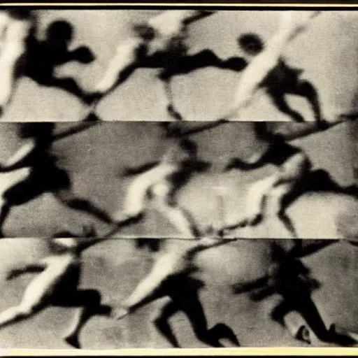 Image similar to eadweard muybridge photograph of a rumor flying through the internet