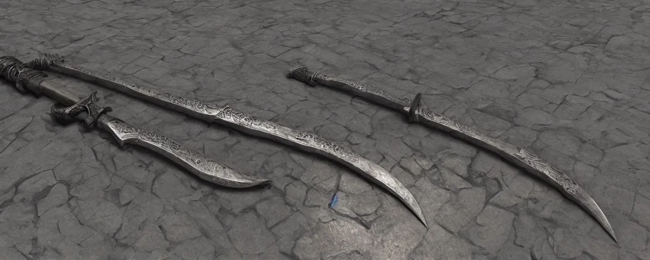 Image similar to basic steel sword, steel, shortsword, medieval, engravings, forged, blacksmith product design, art by gerald brom, greg rutkowski and artgerm and james jean and zdzisław beksinski, 8 k, unreal engine, c 4 d