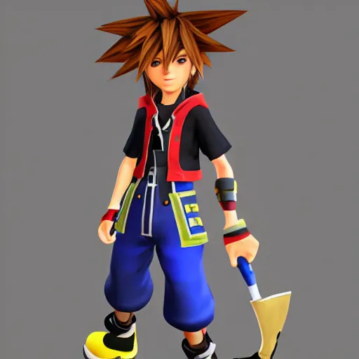 Image similar to sora, from kingdom hearts, as a character in apex legends, source engine, high resolution