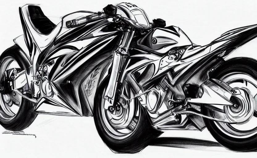 PUSHING MOTORCYCLE WITH THE FRONT WHEEL - SPEED DRAWING #RENATOGARCIA 