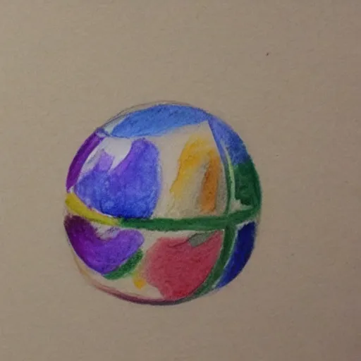 Prompt: watercolour ((pencil)) drawing of a ball