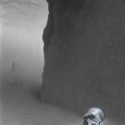 Prompt: the most creepy thing by zdzisław beksinski, by zdzisław beksinski, by zdzisław beksinski, by zdzisław beksinski, by zdzisław beksinski