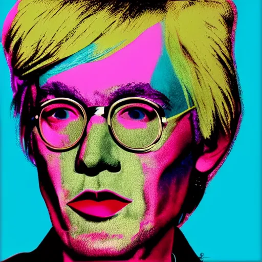 Image similar to an extremely psychedelic portrait of andy warhol as kenye west, surreal, lsd, face, detailed, intricate, elegant, lithe, highly detailed, digital painting, artstation, concept art, smooth, sharp focus, illustration,