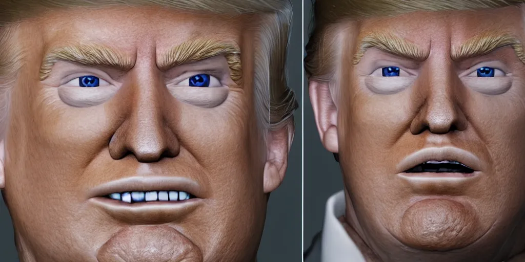 Image similar to donald trump dissected, octane render
