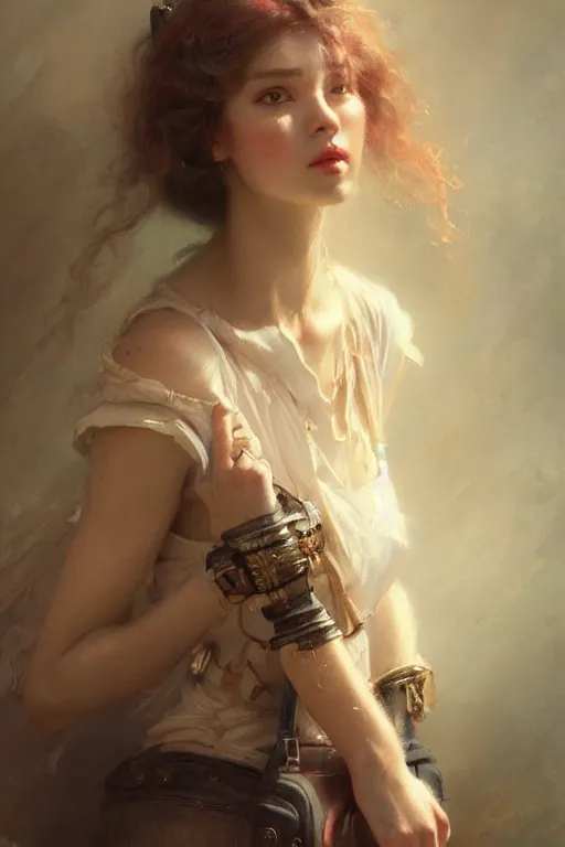 Image similar to a full body portrait of a good looking girl wearing cute outfit, high detail, cleary see face, by gaston bussiere, bayard wu, greg rutkowski, odd nerdrum, maxim verehin, realism, harsh lighting, dan dos santos, masterpiece, sharp focus, cinematic lightning