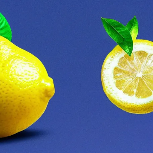 Image similar to a lemon wearing a suit
