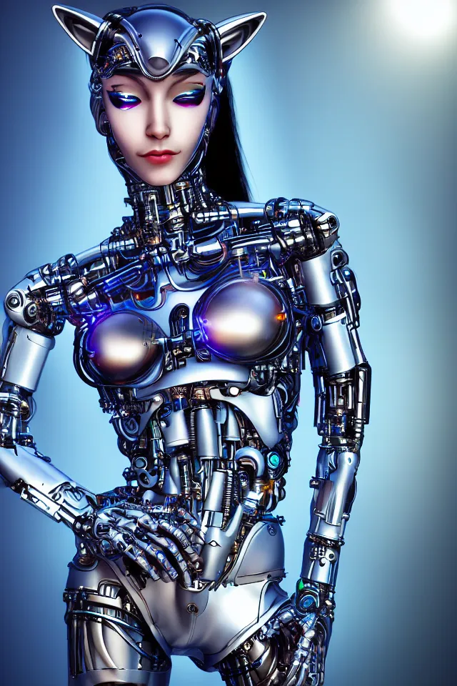 Image similar to detailed photo of the half - cybernetic catgirl, symmetry, awesome exposition, very detailed, highly accurate, intricate, professional lighting diffracted lightrays, 8 k, sense of awe, science magazine cover