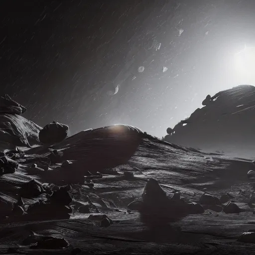 Image similar to alien bases on the moon, dramatic lighting, cinematic, establishing shot, extremly high detail, photorealistic, cinematic lighting, artstation, style by greg rutkowsky