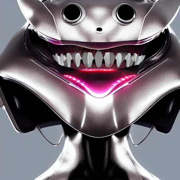 Prompt: close up mawshot of a cute elegant beautiful stunning anthropomorphic female robot dragon, with sleek silver metal armor, glowing OLED visor, facing the camera, the open maw being highly detailed and soft, with a gullet at the end, you looking into the maw, food pov, micro pov, vore, digital art, pov furry art, anthro art, furry, warframe art, high quality, 3D realistic, dragon mawshot, maw art, macro art, micro art, dragon art, Furaffinity, Deviantart, Eka's Portal, G6