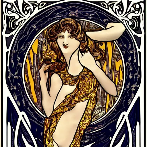 Image similar to art nouveau art