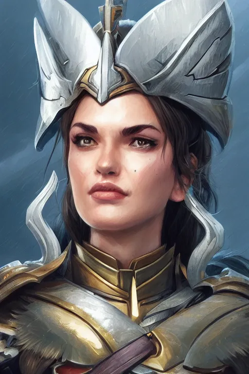 Image similar to amazon valkyrie athena, d & d, fantasy, portrait, highly detailed, headshot, digital painting, trending on artstation, concept art, sharp focus, illustration, art by artgerm and greg rutkowski and magali villeneuve