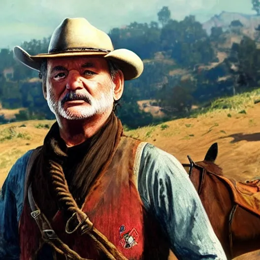 Image similar to Bill Murray in Red Dead Redemption 2, by Ilya Repin