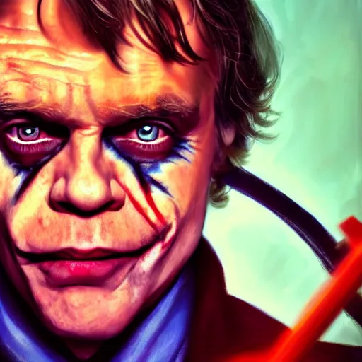 Image similar to mark hamill as the joker as luke skywalker, oil painting, artgerm, artstation, highly detailed, portrait