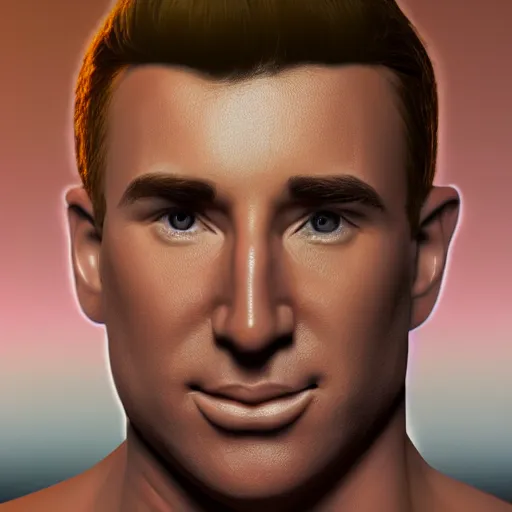 Image similar to concept art of billy herrington from Gachimuchi full round face, short smile, golden hour, medium shot, mid-shot, highly detailed, trending on Artstation, Unreal Engine 4k