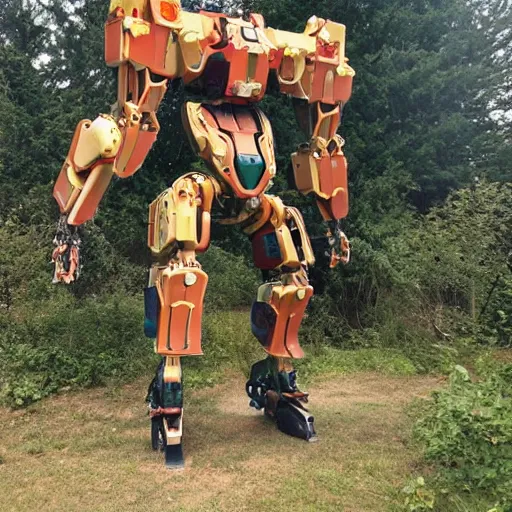 Prompt: a giant mech suit powered by spaghetti