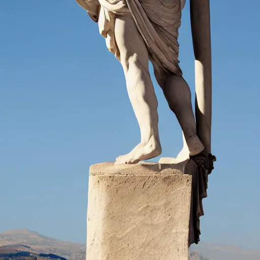 Image similar to Greek statue wearing black socks