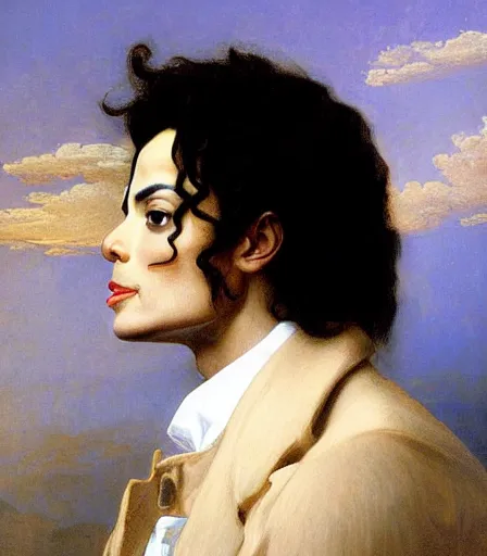 Image similar to portrait of michael jackson by frederic leighton, high quality, high detail