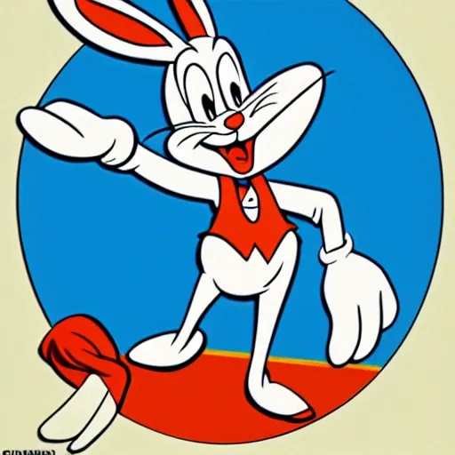 Image similar to still bugs bunny in 1 9 3 0's disney rubber hose animation style