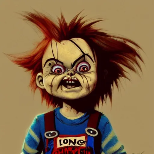 Prompt: chucky, horror, grunge, loony toons style, illustrated by Greg Rutkowski and dr seuss., Trending on artstation, artstationHD, artstationHQ, 4k, 8k