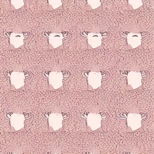 Prompt: abstract pattern, art print, lithography, pink, beige, white, pigs