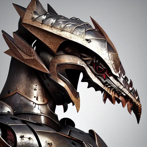 Prompt: stunning bust of a beautiful female knight, but as an anthropomorphic female dragon, well designed cute female robot dragon head, well armored, sharp claws, HD octane render, fantasy, Artstation, Deviantart, Furaffinity