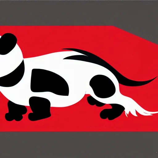 Image similar to vector art of welsh dragon and panda mixed, intercrossed, chimera, welsh flag, adobe illustrator