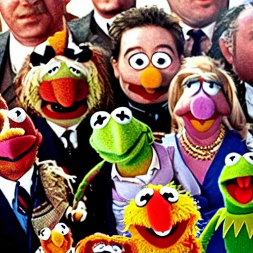 Prompt: muppets on nuremberg process