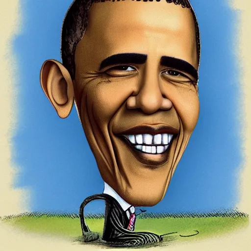 Image similar to a caricature of obama by alexander jansson