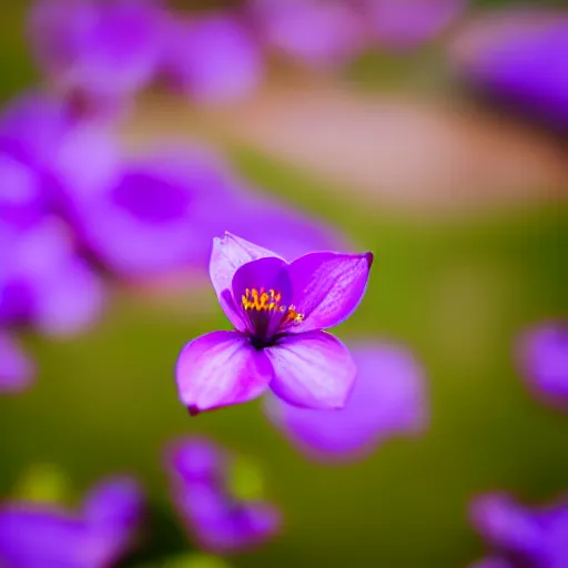 Image similar to closeup photo of purple petal flying above park, aerial view, shallow depth of field, 8 0 mm, f 1. 8