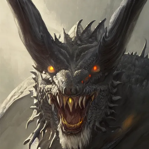 Prompt: a portrait of a grey old , dragon!,dragon! man, dragon!, dragon!, dragon!, dragon!,dragon!, dragon!, dragon!, dragon!, dragon!,dragon!, dragon!, dragon!, dragon!, horns!, werewolf, epic fantasy art by Greg Rutkowski