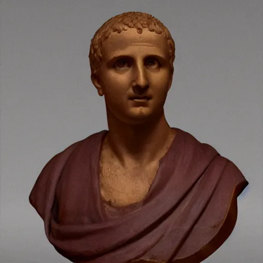 Image similar to augustus but as a real person, based on busts
