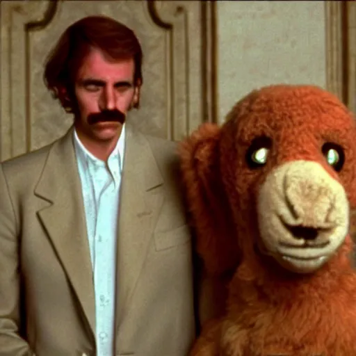 Image similar to Joe Camel in a still from the movie The Royal Tenenbaums.