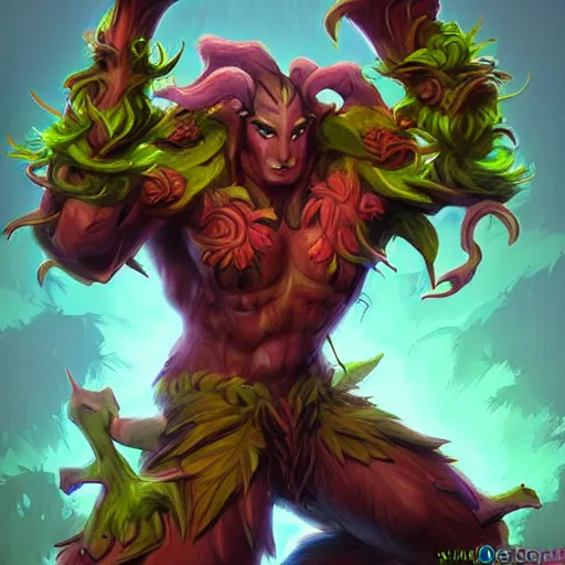 Image similar to treant protector from dota 2, digital art, in the style of Artgerm