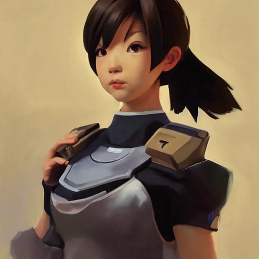 Prompt: greg manchess portrait painting of chihiro as overwatch character, medium shot, asymmetrical, profile picture, organic painting, sunny day, matte painting, bold shapes, hard edges, street art, trending on artstation, by huang guangjian and gil elvgren and sachin teng