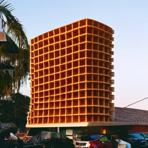 Image similar to hotel that looks like a stack of waffles