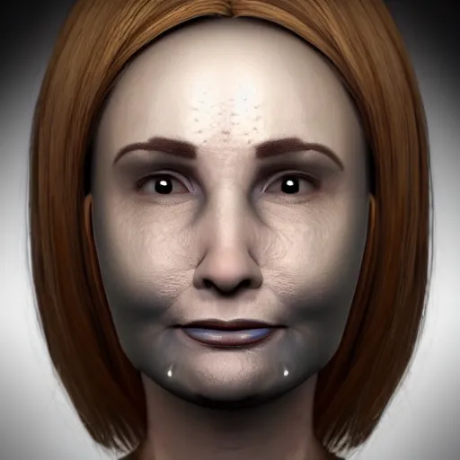Image similar to uncanny valley disturbing woman face