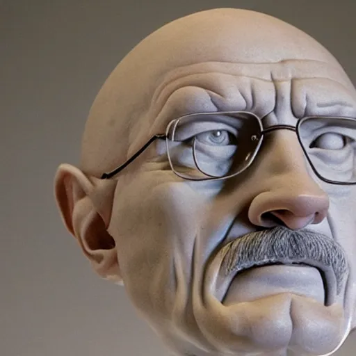 Image similar to a marble sculpture of walter white by michelangelo