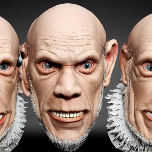 Image similar to animatronic John Malkovich, exposed mechanics, photo, Stan Winston studios, detailed, 4k