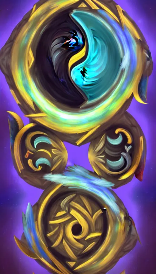 Prompt: Abstract representation of ying Yang concept, from Hearthstone
