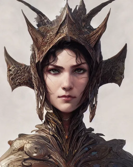 Image similar to Portrait of a dragon person, HD, illustration, epic, D&D, fantasy, intricate, elegant, highly detailed, digital painting, artstation, concept art, smooth, sharp focus, illustration, art by artgerm and greg rutkowski and alphonse mucha, monster hunter illustrations art book