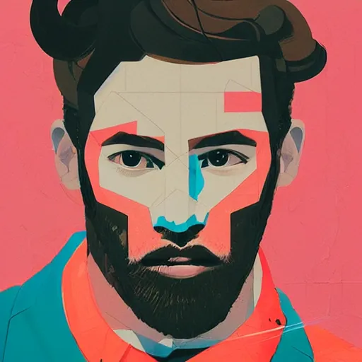 Prompt: George Coztanza profile picture by Sachin Teng, asymmetrical, Organic Painting , Matte Painting, geometric shapes, hard edges, graffiti, street art:2 by Sachin Teng:4