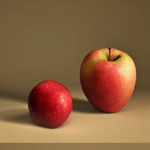 Image similar to Apofiss, still life of an apple, by Calarts and Apofiss, volumetric lighting, by Apofiss