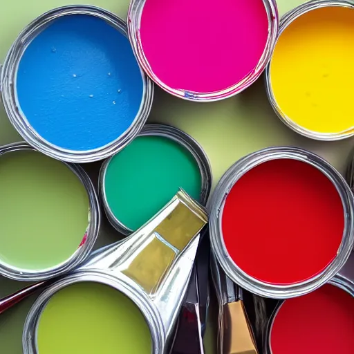 Prompt: can of paint, minimal, modern, colors, mix