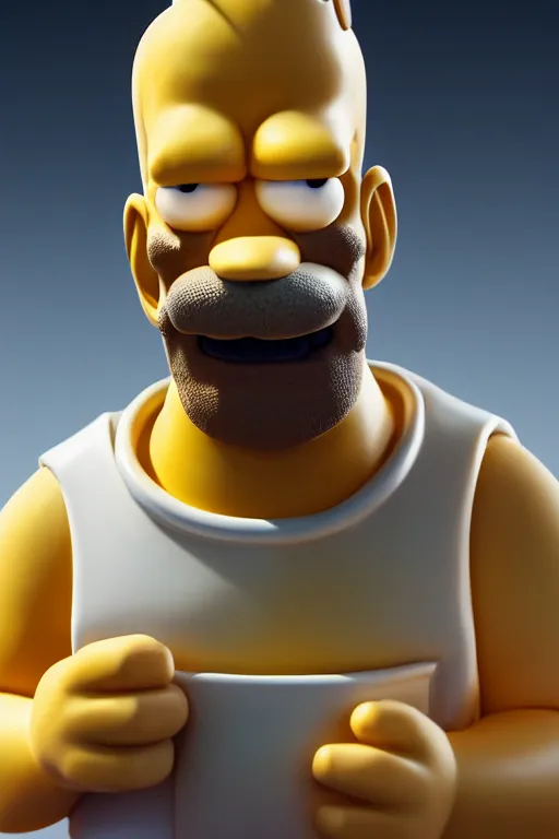Image similar to digital masterpiece illustration concept art of porcelain statue of homer simpson, extremely detailed and intricate complexity, epic composition, magical atmosphere, cinematic lighting, wide long shot, trending on artstation, 8 k