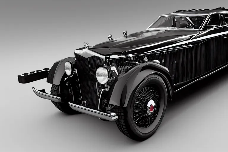 Image similar to cyberpunk version of a 1 9 3 0 cadillac v 1 6